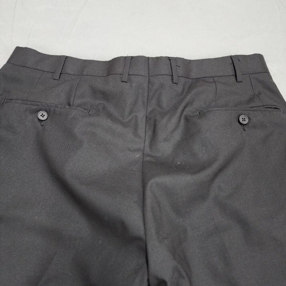 Nordstrom Mens Dress Pants 36x29 Black Tech Smart Trim Fit Wool Blend Stretch - Picture 6 of 11